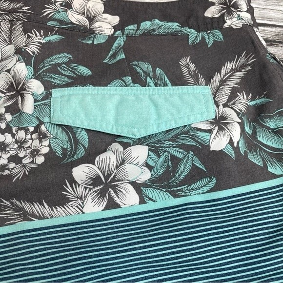 Goodfellow & Co. Men's Pull-On Swim Trunks Board Shorts 36 Turquoise Grey Gray - Picture 6 of 11